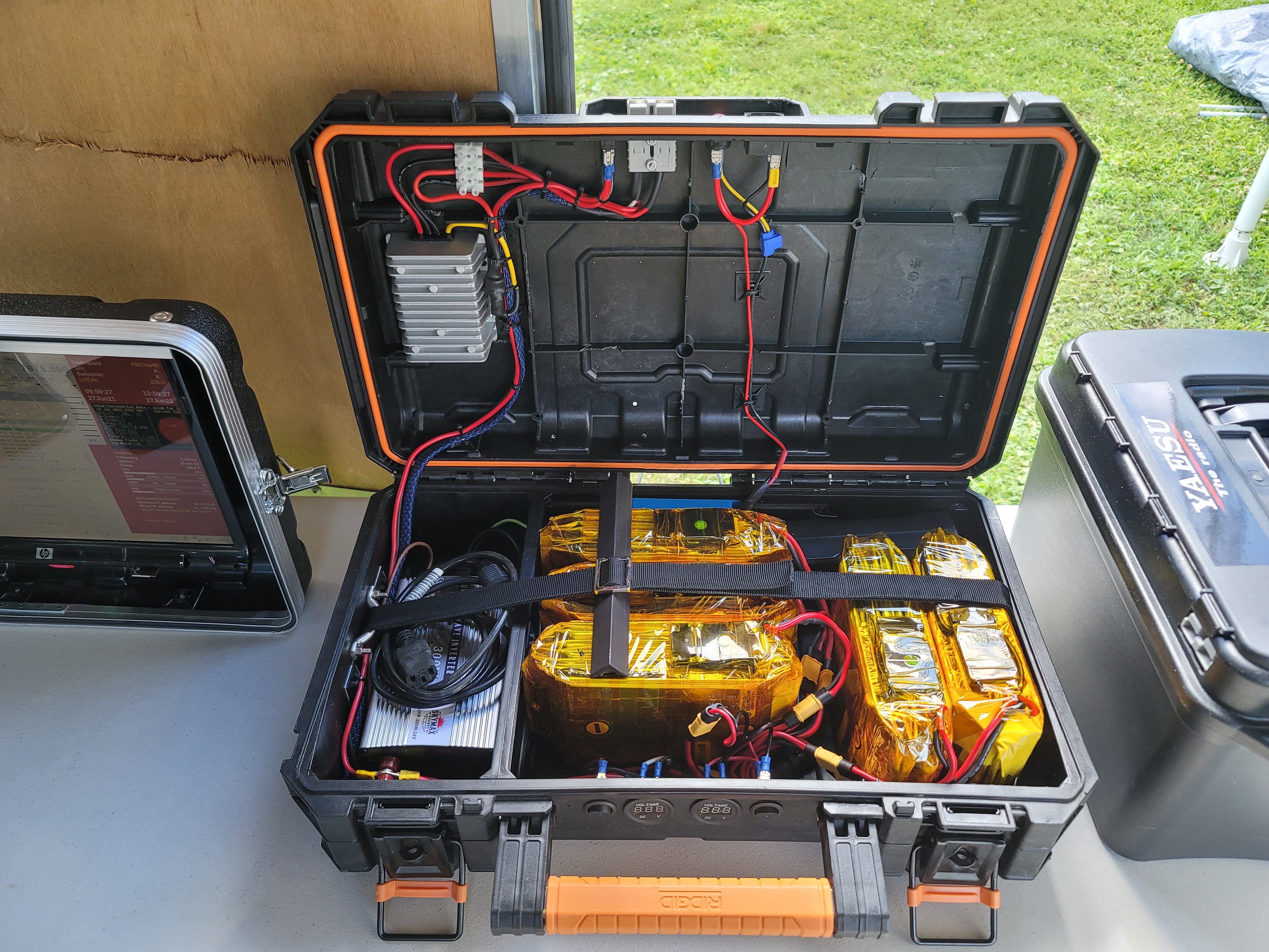 Dave, WA4OPE, made a very nice go-kit battery box, and had it powering his go-kit at the 2022 Field Day event.