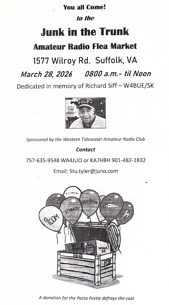 Western Tidewater HAM Club Junk in the Trunk March 28 2026