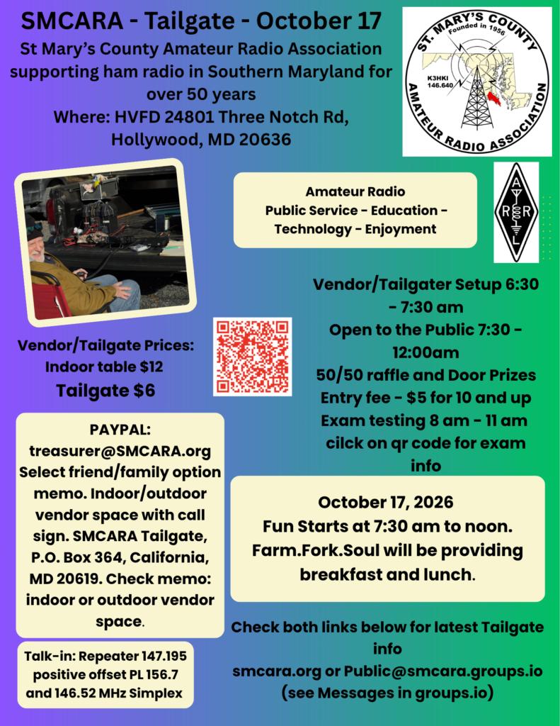 St. Mary's County Amateur Radio Association Tailgating